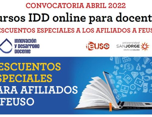 Cursos IDD online para docentes con descuentos especiales para afiliados a FEUSO (Convocatoria abril 2022)